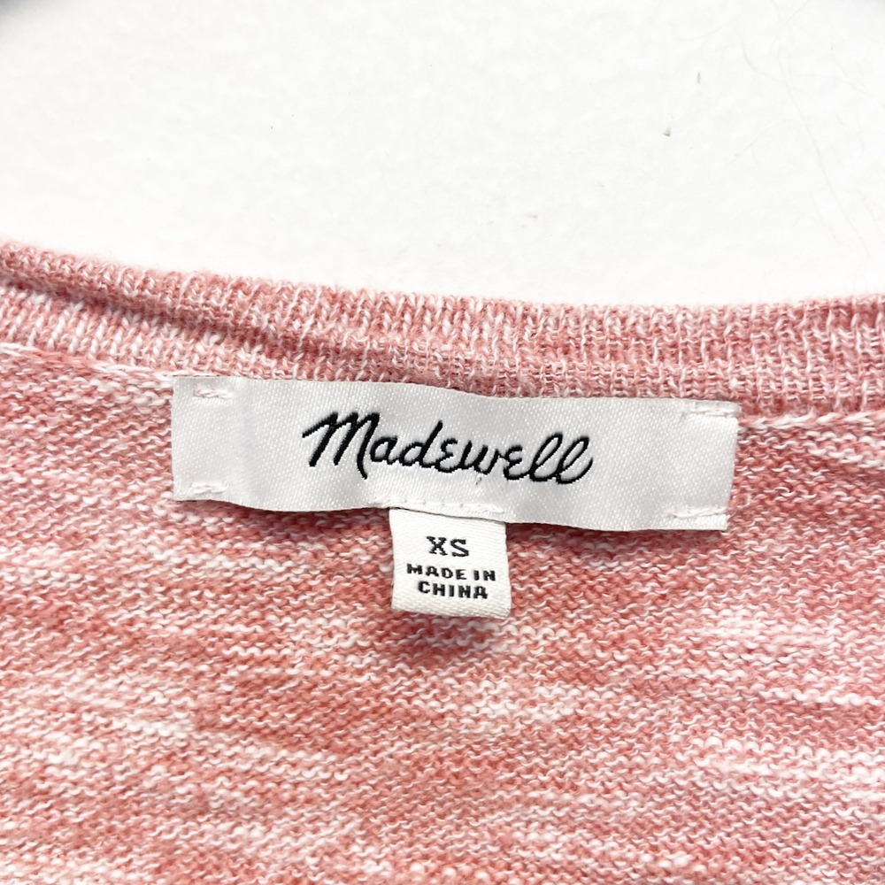 Madewell Marled Pink Summer Ryder Open Front Cardigan Sweater Women's XS - Picture 3 of 5